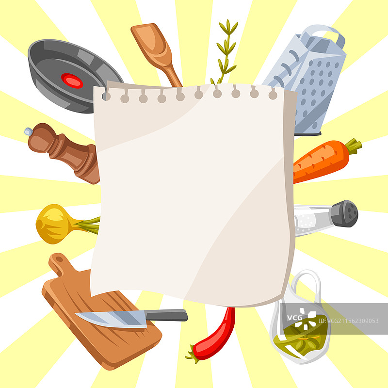 厨房用具和烹饪工具的背景图片素材
