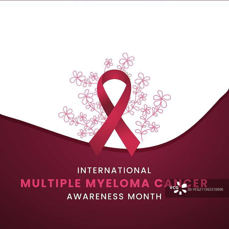 酒红色丝带与花朵意识图片素材