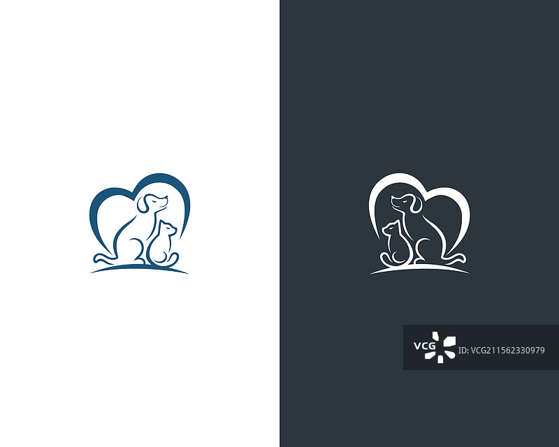 宠物爱心标志设计图片素材