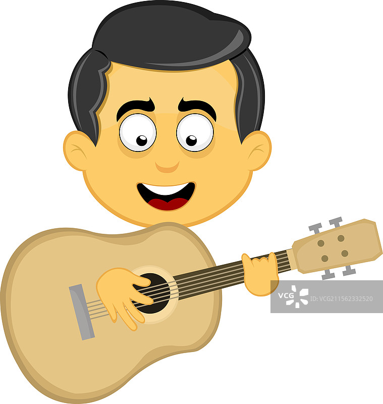 表情符号角色弹吉他图片素材