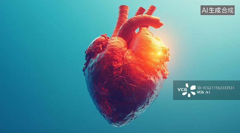 【AI数字艺术】3D心脏模型图片素材