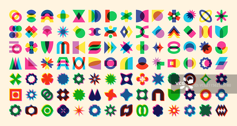 抽象丝网印刷的多彩设计元素图片素材