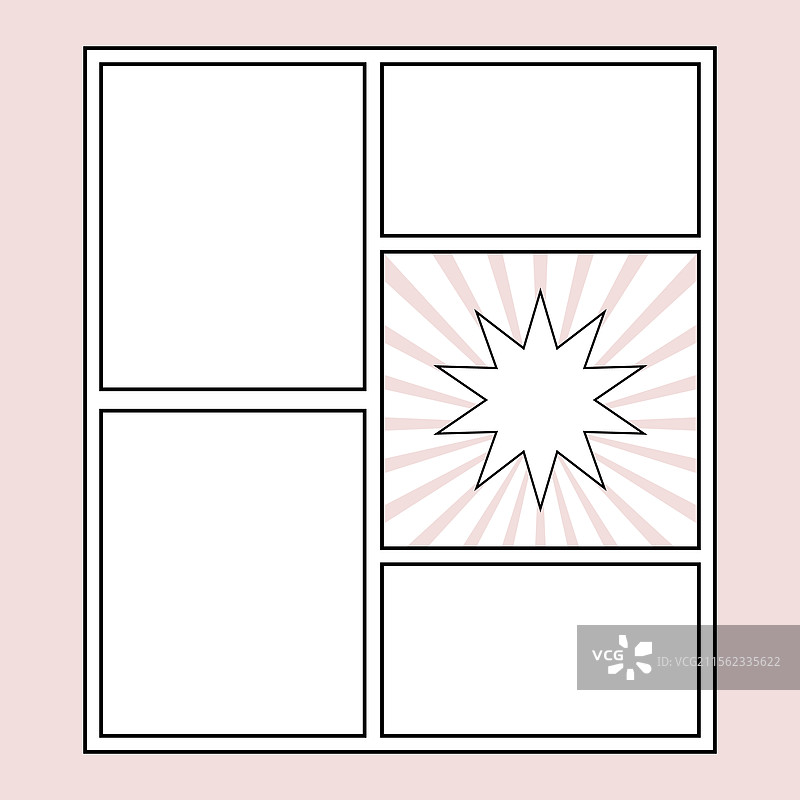 极简主义漫画面板布局模板图片素材