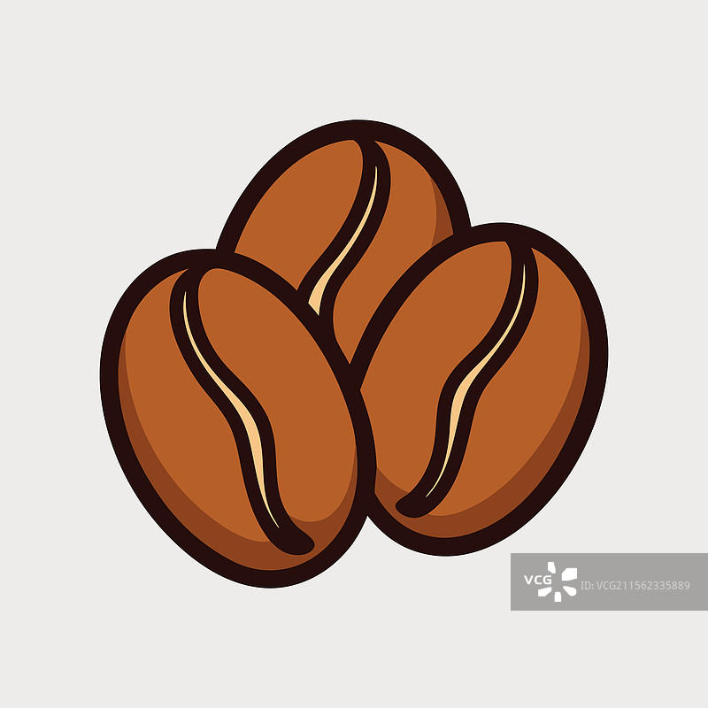 三颗烘焙咖啡豆，纹理细致图片素材