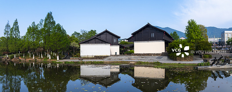 杭州拱墅区皋亭山景区千桃园航拍图片素材