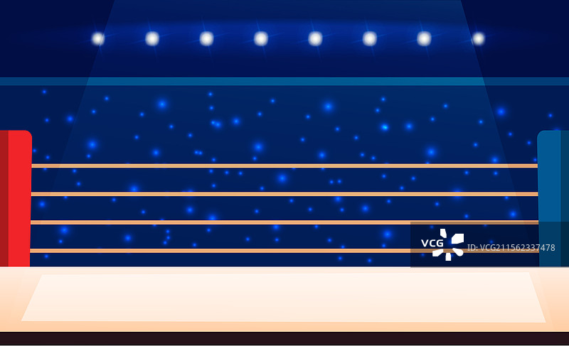 空荡荡的拳击场景，扁平风格图片素材