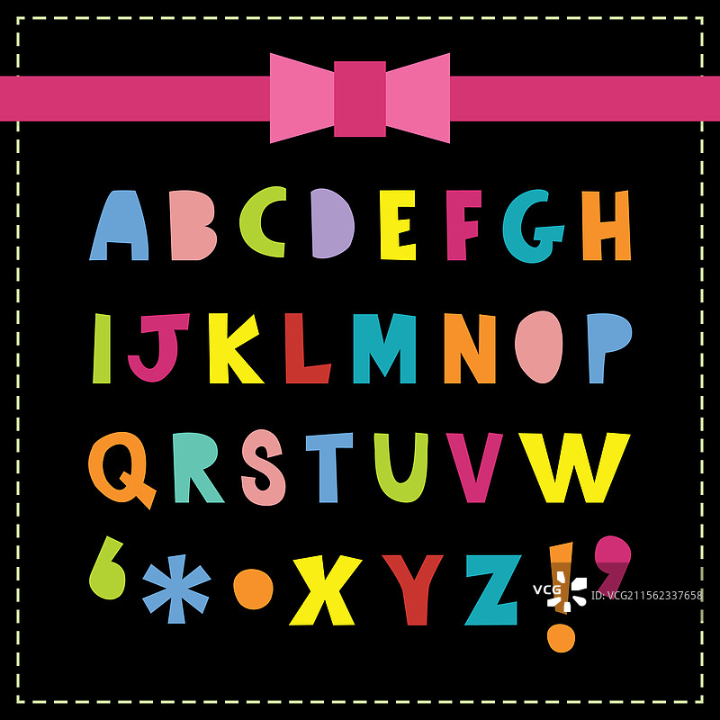 五彩缤纷的儿童卡通字母字母表套装图片素材
