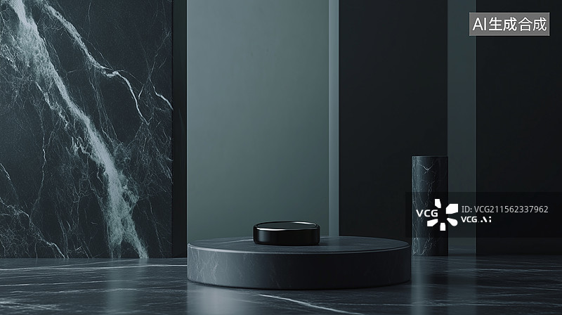 【AI数字艺术】现代暗纹大理石奢境展示背景图片素材