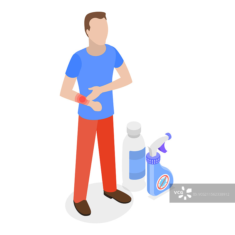 过敏的三维等距平面图图片素材