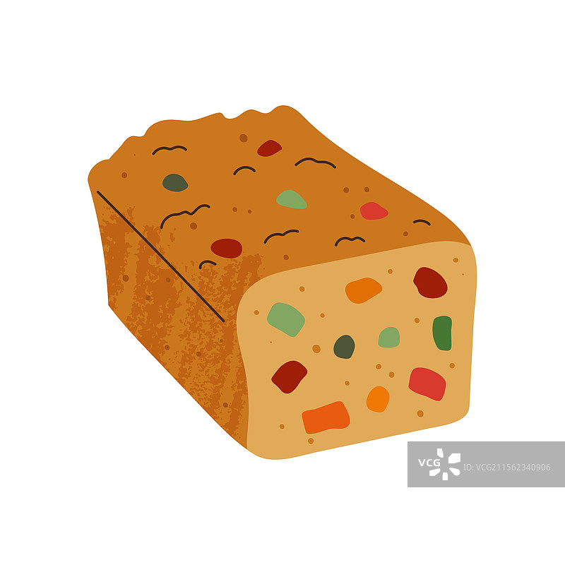 孤立的彩色手绘蜜饯水果蛋糕图片素材