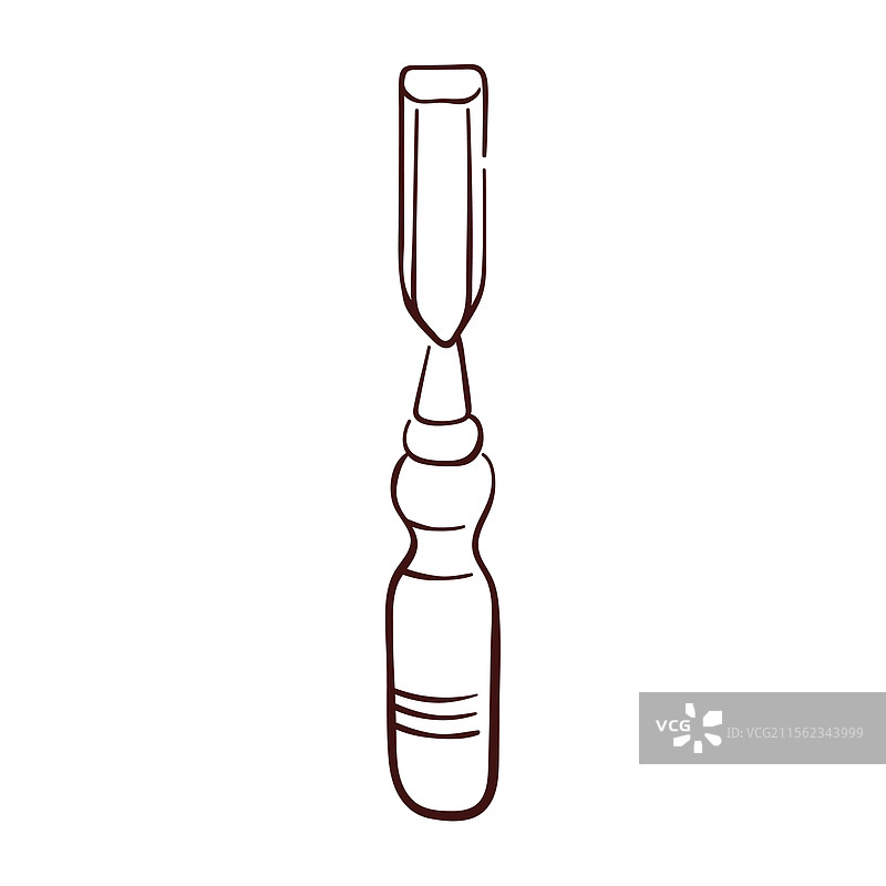 手绘风格的凿子logo线条艺术修复图片素材