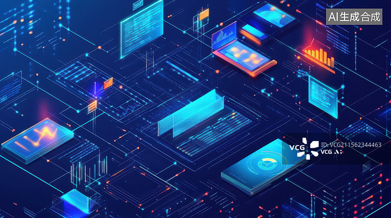 【AI数字艺术】数字技术与数据分析的可视化图片素材