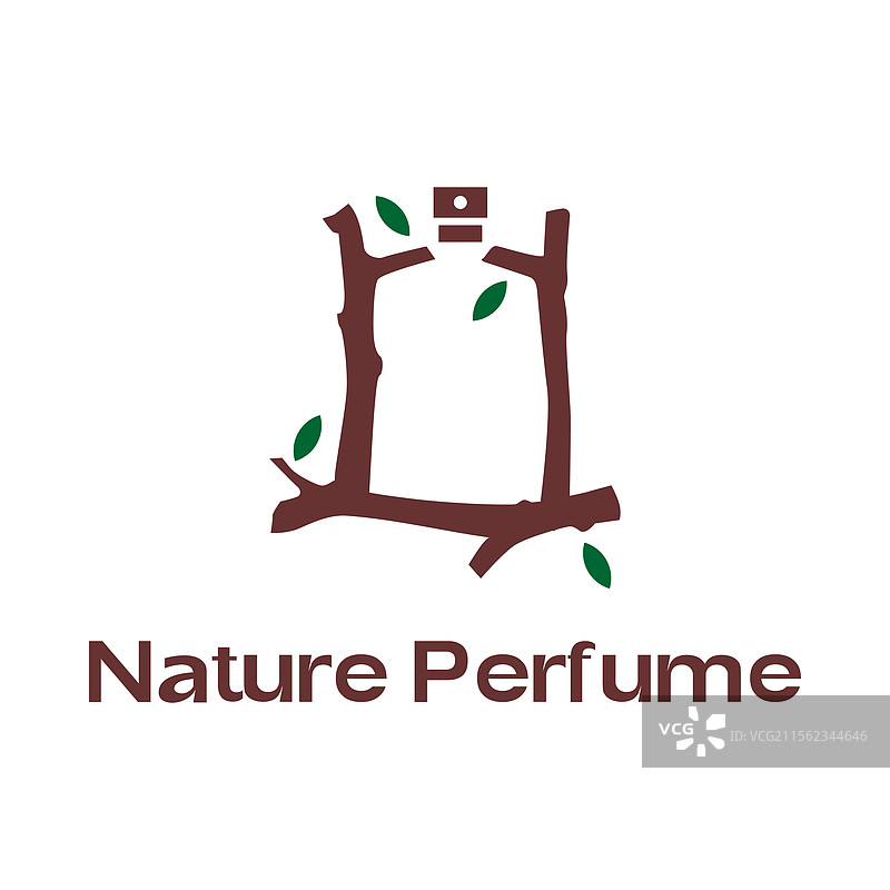 自然香水扁平极简风格标志设计图片素材