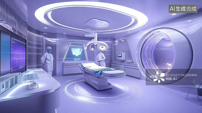 【AI数字艺术】量子通信线技术助力医院手术室传递高清影像图片素材