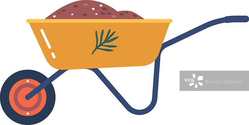 装有土壤的手推车图片素材