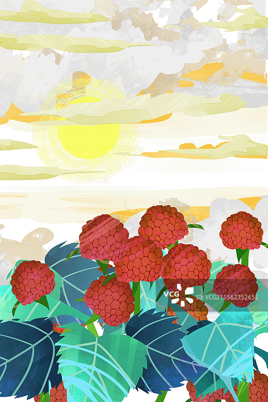 水果覆盆子插画背景图片素材