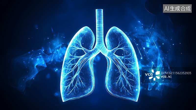 【AI数字艺术】抽象肺部数字图示图片素材