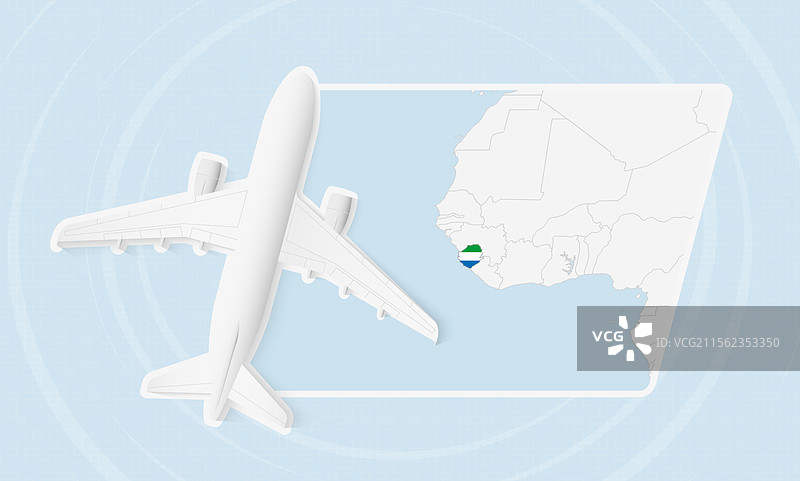 塞拉利昂的飞机旅行与国旗图片素材