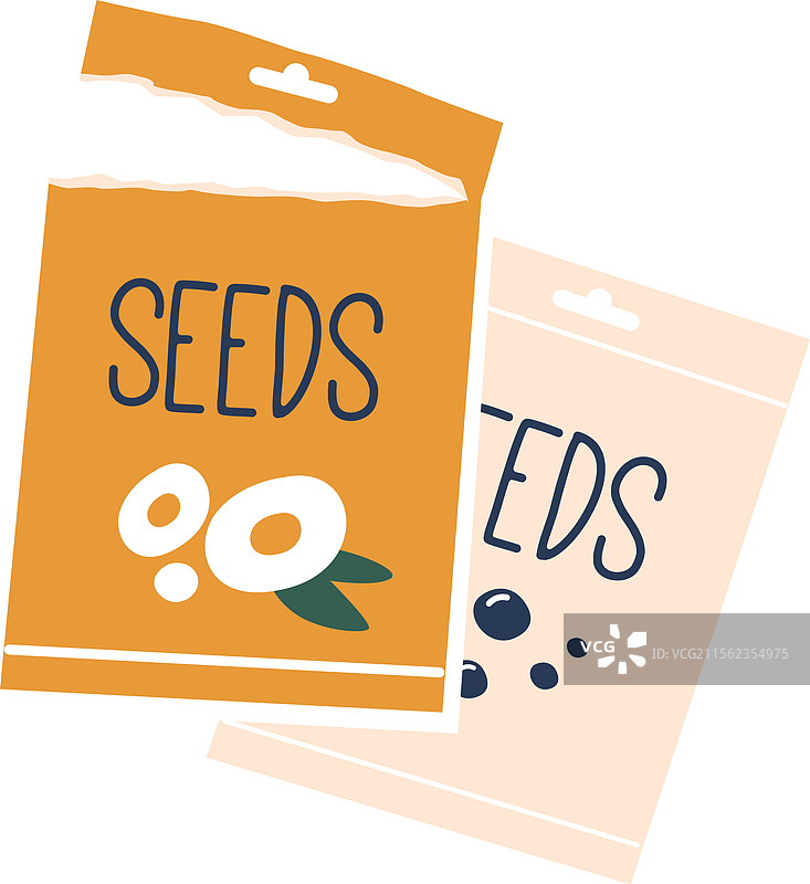 一对蔬菜种子包装袋图片素材