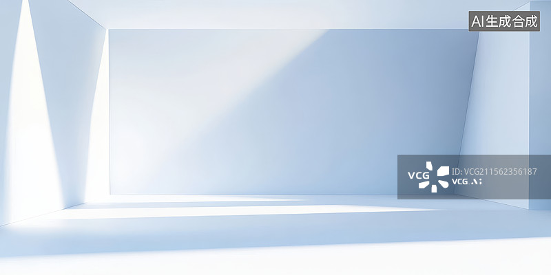 【AI数字艺术】空旷的白色房间角落图片素材