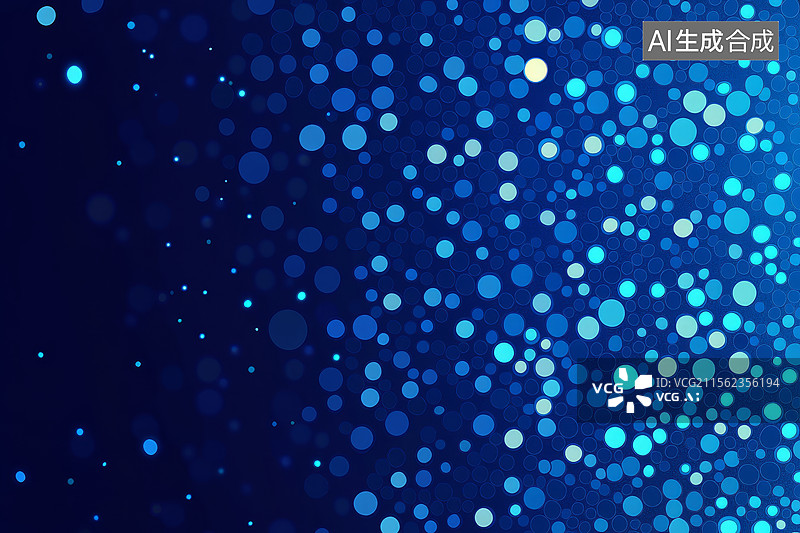 【AI数字艺术】蓝色光点背景图片素材