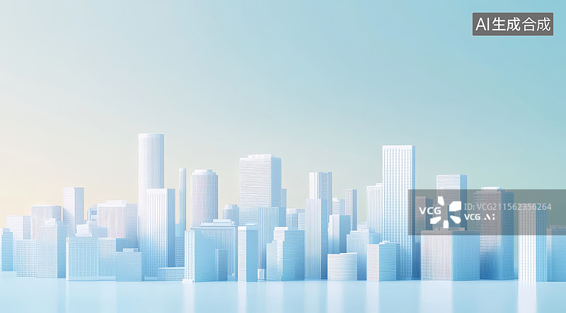 【AI数字艺术】现代城市天际线的抽象表现图片素材