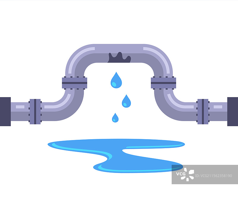 水从铁管中流出图片素材