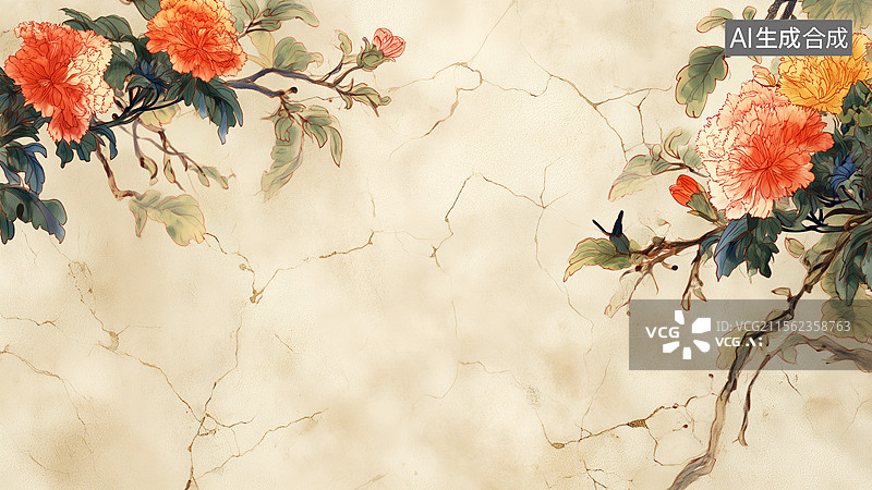 【AI数字艺术】水墨画两侧图片素材