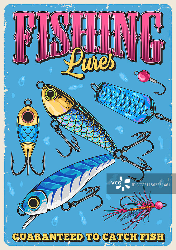 展示色彩鲜艳的钓鱼饵图片素材