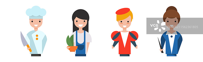 不同职业的人穿着制服图片素材