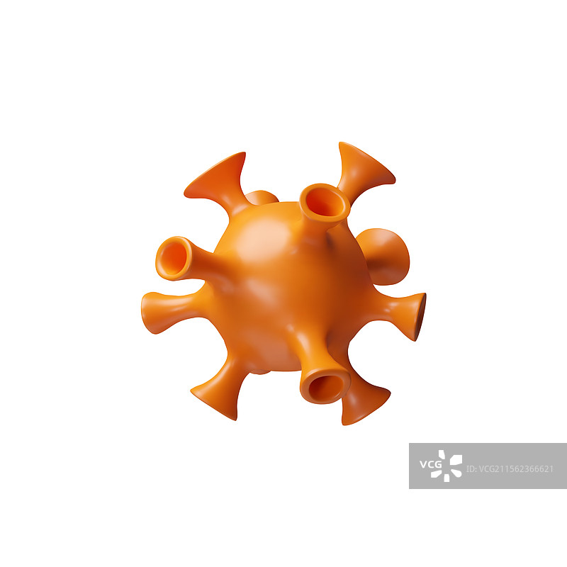 3D橙色病毒微生物细胞图片素材