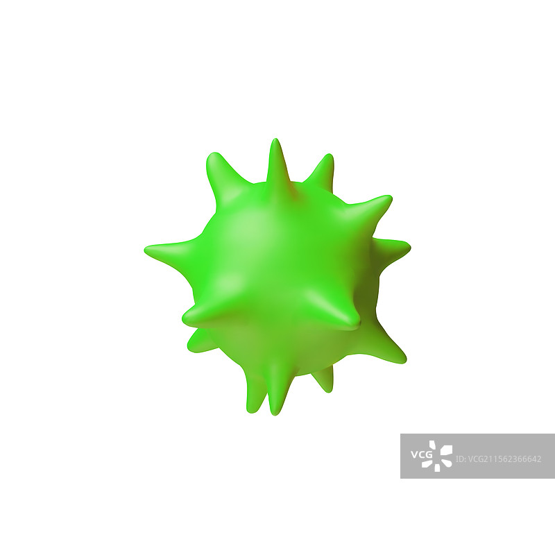 3D绿色微生物圆形细胞病毒图片素材