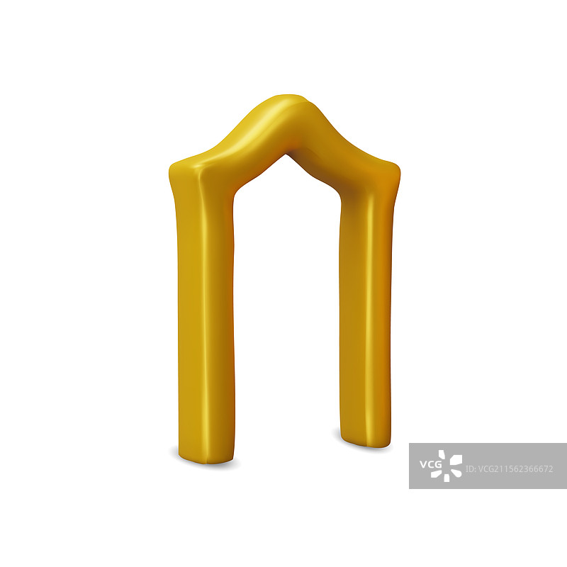金色拱形门的3D效果图片素材