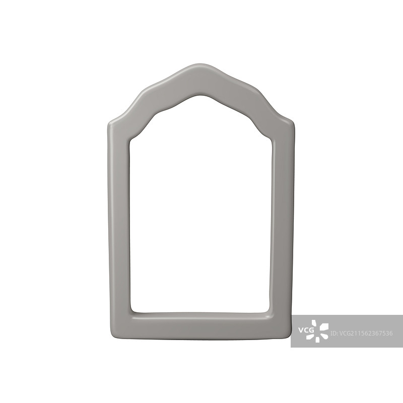 灰色拱形框架的3D设计，适用于拉马丹节图片素材