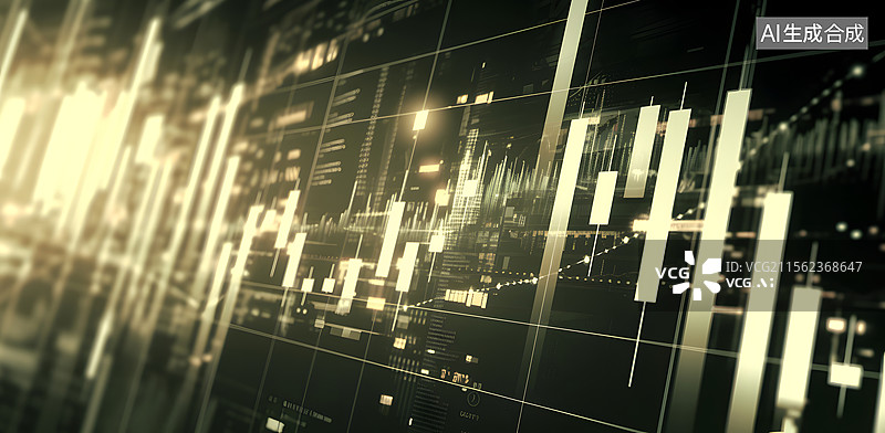 【AI数字艺术】股市 商业 折线图图片素材