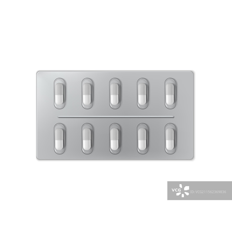 药丸泡罩包装 3D 金属包装图片素材