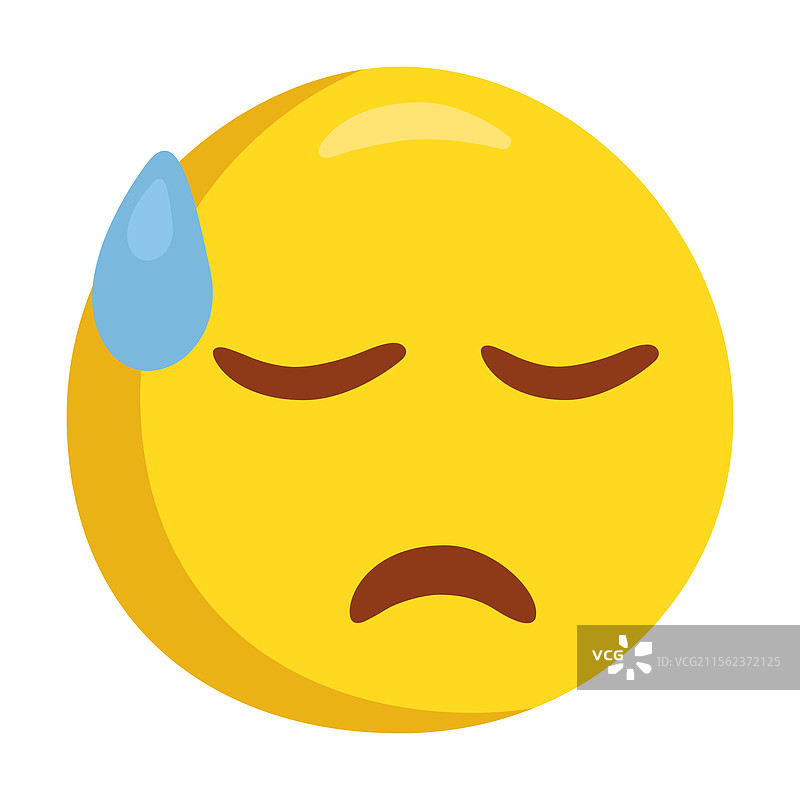 沮丧的表情与汗水表情图标图片素材