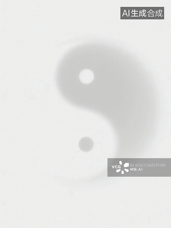 【AI数字艺术】太极图案简约黑白对比强烈图片素材