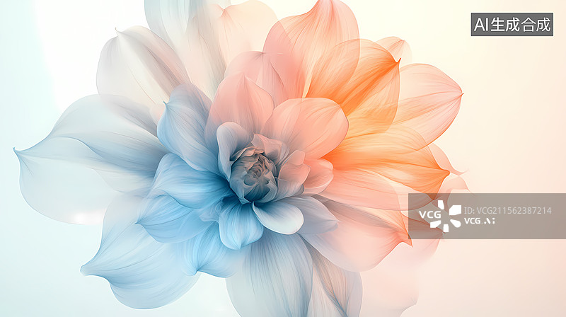 【AI数字艺术】柔和花朵绽放图片素材