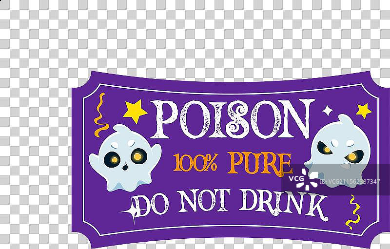 万圣节药水标签和女巫魔药瓶标签图片素材