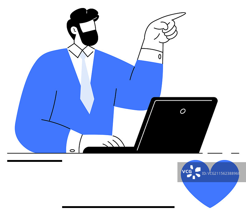 自信的专业人士在工作时指着某处图片素材