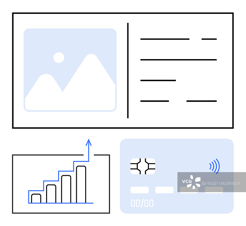 数据分析仪表板与增长图表图片素材