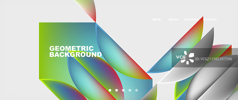 色彩丰富的渐变与抽象几何形状图片素材