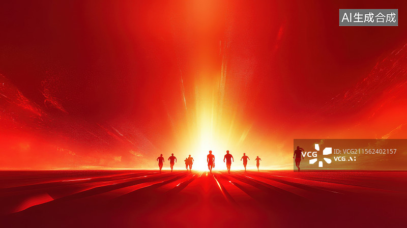 【AI数字艺术】中国红色背景青年节创业奋斗拼搏主题丝绸党建背景图片素材