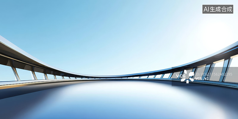 【AI数字艺术】现代桥梁的曲线设计图片素材