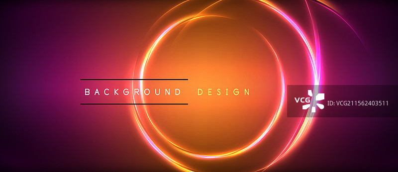 霓虹发光圆圈光线圆形线条图片素材