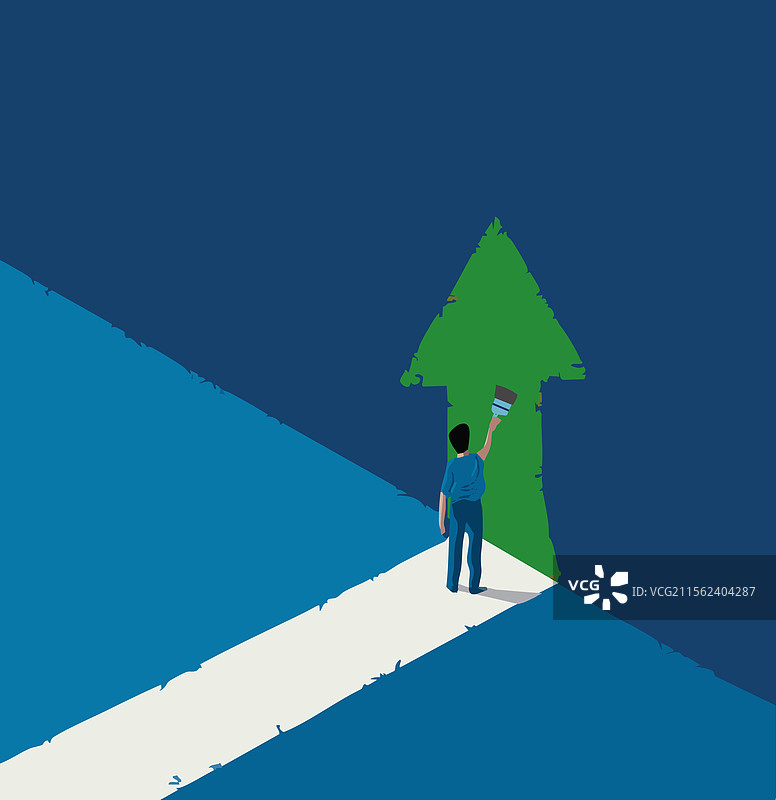 卡通人物制作向上箭头图片素材