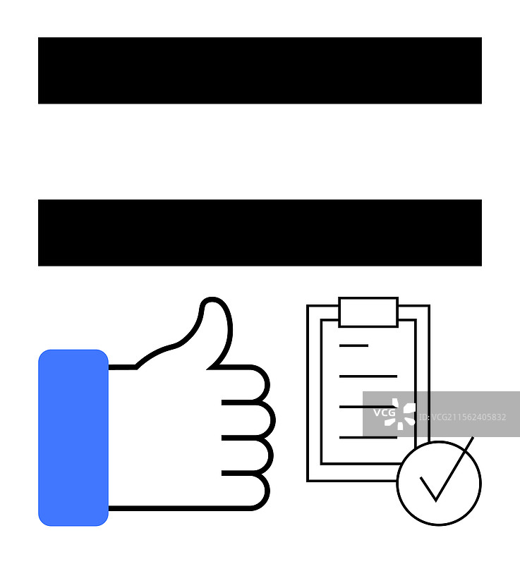 平等符号批准手势检查表图片素材