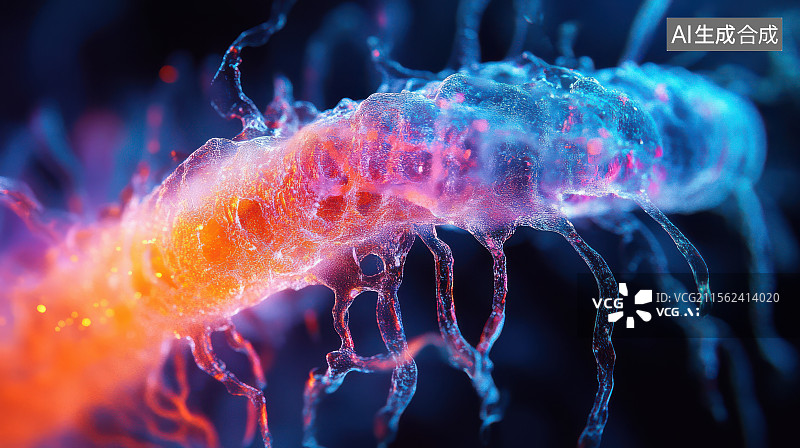 【AI数字艺术】荧光微观科学奇观图片素材