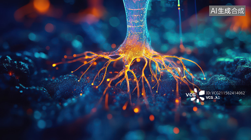 【AI数字艺术】荧光微观科学奇观图片素材